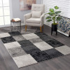 HomeRoots 7 x 9 ft. Gray Geometric Blocks Area Rug