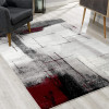 HomeRoots 8 x 11 ft. Gray & Burgundy Abstract Area Rug