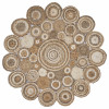 HomeRoots 90 x 90 in. Multi-toned Intricate Circle Natural Jute Area Rug