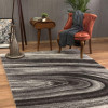 HomeRoots 7 x 10 ft. Dark Gray Abstract Illusional Area Rug