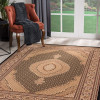 HomeRoots 5 x 8 ft. Black & Beige Medallion Area Rug