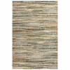 HomeRoots 5 x 8 ft. Ivory Sage Abtract Lines Indoor Area Rug