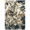 HomeRoots 5 x 8 ft. Ivory Navy Abstract Marble Indoor Area Rug