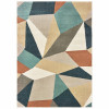 HomeRoots 7 x 10 ft. Blue Green Beige Retro Wedge Indoor Area Rug