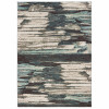 HomeRoots 6 x 9 ft. Ivory Blue Gray Abstract Layers Indoor Area Rug
