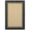 HomeRoots 6 x 9 ft. Sand & Black Border Indoor & Outdoor Area Rug