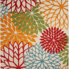 HomeRoots 7 x 10 ft. Green Floral Indoor & Outdoor Area Rug