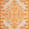 HomeRoots 8 x 11 ft. Orange Medallion Indoor & Outdoor Area Rug