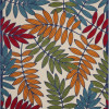 HomeRoots 8 x 11 ft. Multi Color Leaves Indoor & Outdoor Area Rug