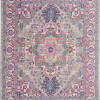 HomeRoots 8 x 10 ft. Light Gray & Pink Medallion Area Rug