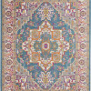 HomeRoots 8 x 10 ft. Teal & Pink Medallion Area Rug