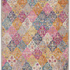 HomeRoots 7 x 10 ft. Multi Color Muted Brights Floral Diamond Area Rug