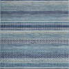 HomeRoots 7 x 10 ft. Navy Blue Ornate Stripes Area Rug