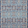 HomeRoots 8 x 10 ft. Blue White Multi Color Medallion Area Rug