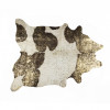 HomeRoots 6 x 7 ft. Dark Brown White & Gold Natural Cowhide Area Rug