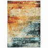 HomeRoots 8 x 11 ft. Blue & Red Distressed Area Rug