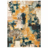 HomeRoots 4 x 6 ft. Blue & Gold Abstract Strokes Area Rug