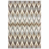 HomeRoots 5 x 8 ft. Gray & Taupe Ikat Pattern Area Rug