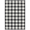 HomeRoots 7 x 10 ft. Black & Ivory Gingham Indoor & Outdoor Area Rug