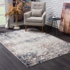 HomeRoots 8 x 11 ft. Navy & Beige Distressed Vines Area Rug