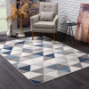 HomeRoots 8 x 11 ft. Navy Blue Geometric Diamond Area Rug