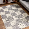 HomeRoots 5 x 8 ft. White & Gray Checkered Area Rug