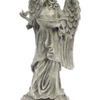 Garden Angel Statue with Birdfeeder or Bath Bowl 23"H