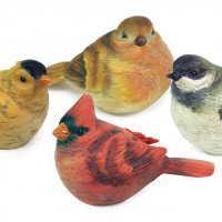 Realistic Painted Tabletop Bird Figurine (Set of 12)