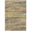 HomeRoots 3 x 5 ft. Abstract Rectangle Area Rug, Gold & Green