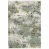 HomeRoots 5 x 7 ft. Blue & Sage Distressed Waves Indoor Area Rug