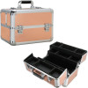 VP007 - Rose Gold 4 Extendable Trays Professional Cosmetic Makeup Case with Dividers