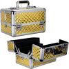 CP001 - Gold Diamond 4 Extendable Trays Professional Cosmetic Makeup Case with Dividers