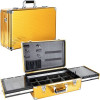 VBK008X - Golden Stripe Upgraded Professional Barber Portable Travel Case with Sliding Clipper Tray