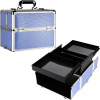 VP019 - Lavender Stripe Pattern 2 Large Sliding Trays Professional Aluminum Cosmetic Makeup Case