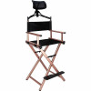 JMH002 - Rose Gold Aluminum Director Folding Makeup Artist Portable Chair with Headrest