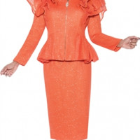 GMI Mesh Zip Up Crystal Skirt Suit  Ideal for Church Wear that elegantly combines comfort with style.