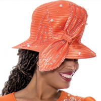 GMI Hat features scuba fabric with pearl and crystal embellishments: Ideal for Church and Formal Events