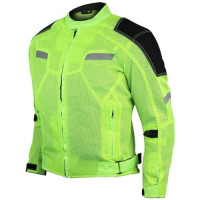 High Visibility Mesh Motorcycle Jacket with Insulated Liner and CE Armor