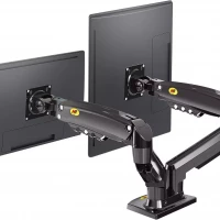 Kantek MA220 DOUBLE MONITOR ARM WITH ARTICULATING JOINTS. FOR 2 MONITORS UP TO 27IN AND 18 LB