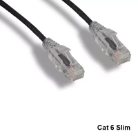 ENet C6-BK-SCB-4-ENC CAT6 BLACK 4 FOOT SLIM 28AWG WITH CLEAR SNAGLESS MOLDED BOOT PATCH CABLE