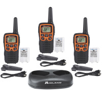 Midland T51X3VP3 3PK T51X-TALKER 2 WAY RADIO BLK/OR 28MILES NIMH BATT CHARGERS