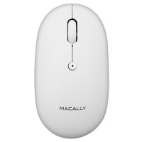 MACALLY PERIPHERALS BTTOPBAT RECHARGEABLE BLUETOOTH WHITE WRLS MOUSE FOR MAC & PC