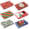 DDI Whimsical Patterned Christmas Folding Boxes - Large - Case of 48