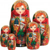 G.Debrekht Russia Nested Dolls Santa Workshop 5 Nest Doll 6.5 in.