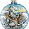 G.Debrekht Holiday Splendor Glass Owl Ball 3.5 in. - Glass Ornament