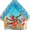 G.Debrekht Holiday Splendor Glass Red Robin House 3.5 in. - Glass Ornament