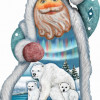 G.Debrekht General Holiday Santa Polar Bears Ornament 5 in.