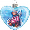 G.Debrekht Holiday Splendor Glass Guardian Angel Heart 5.5 in. -Glass Ornament