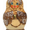 G.Debrekht Russia Nested Dolls Gold Floral Bw 5 Nest Doll 3 in.