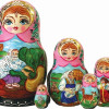 G.Debrekht Russia Nested Dolls Turnip Family 5 Nest Doll 5 in.
